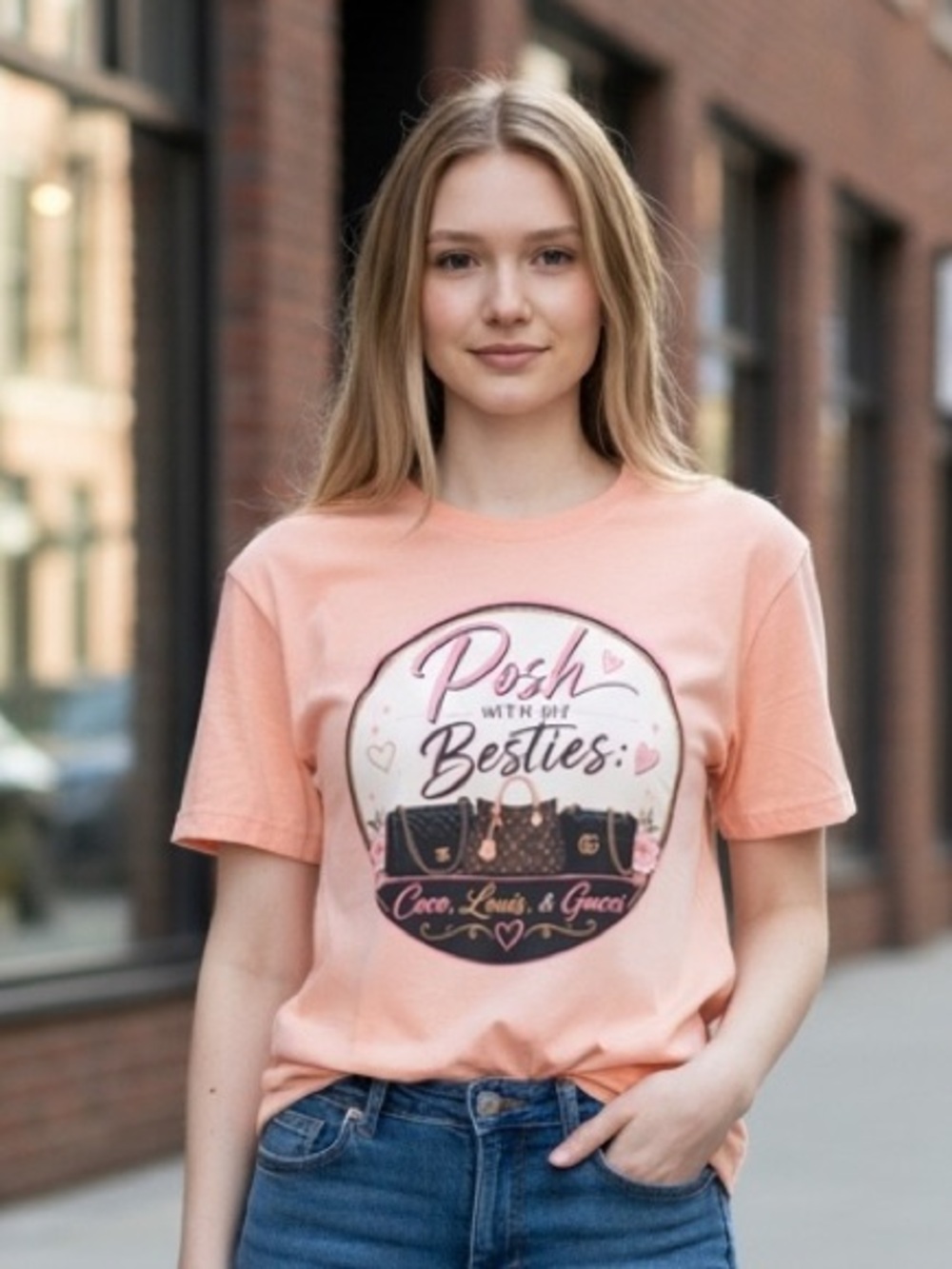 T-Shirt - Posh with My Besties: Coco, Louis, & Gucci - NEW